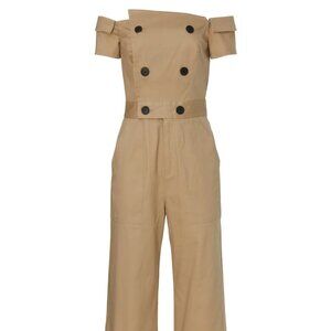 Marissa Webb, Khaki Off the Shoulder Crop Jumpsuit Size 6